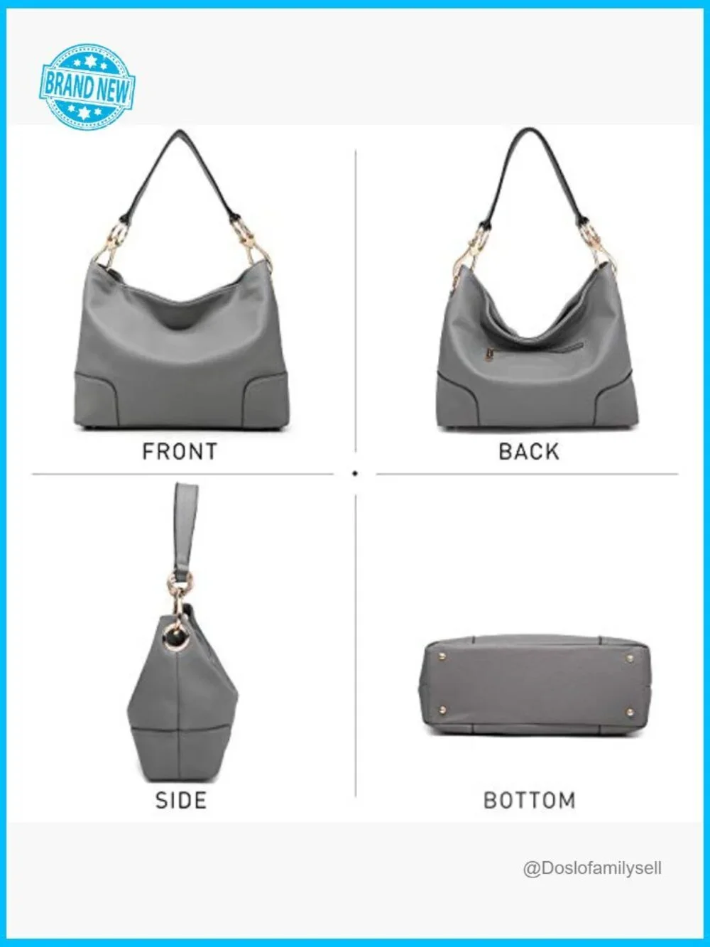 Soft Vegan Leather Hobo Bag Slouchy Shoulder Purse Top Handle Tote Work Satchel